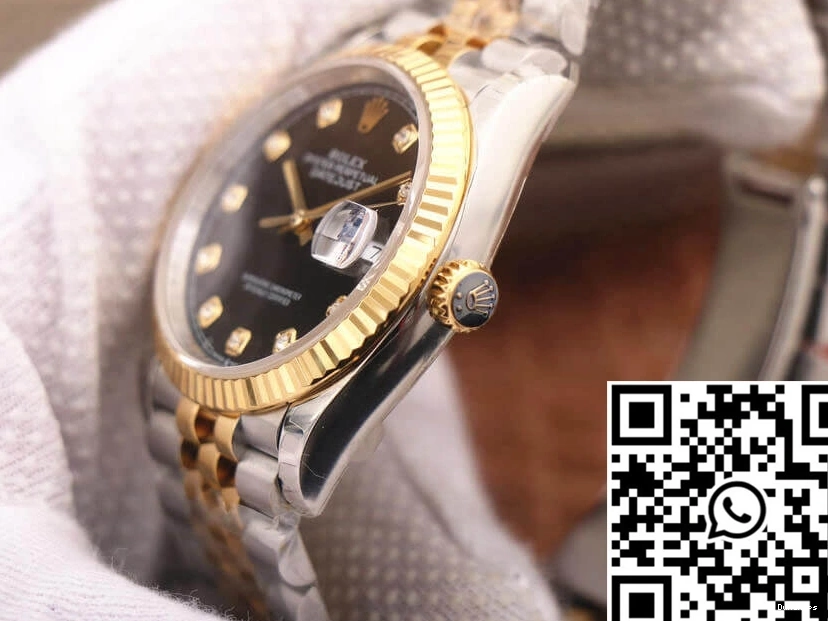 M126233-0021 Black Factory Rolex Dial Diamond EW Datejust 0321